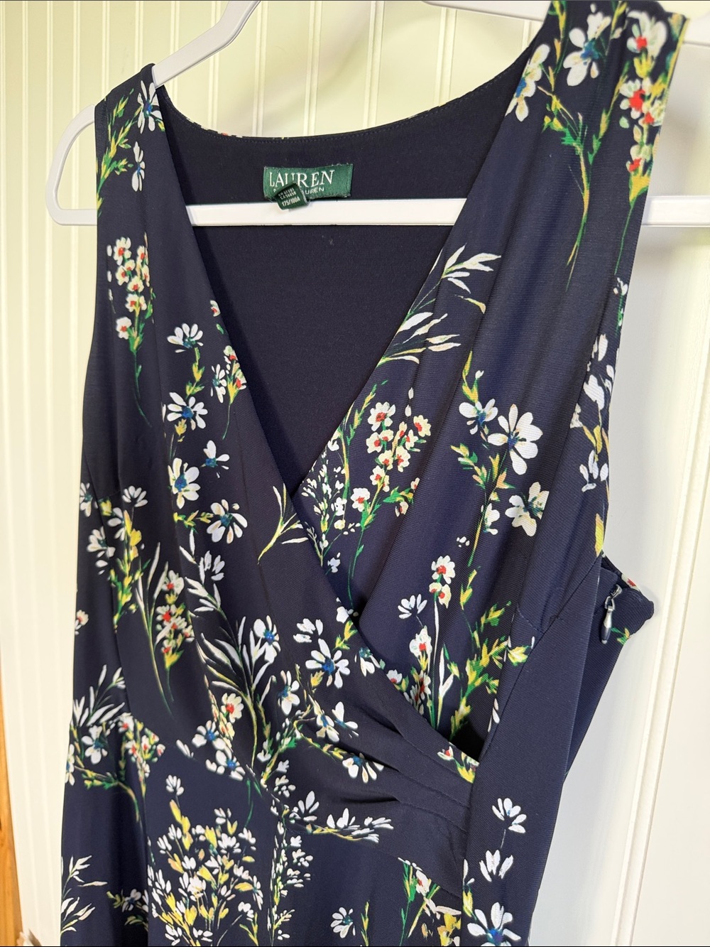 Lauren Ralph Lauren Navy Floral Maxi Dress Size 10 Cottagecore Feminine Preppy - Picture 7 of 14
